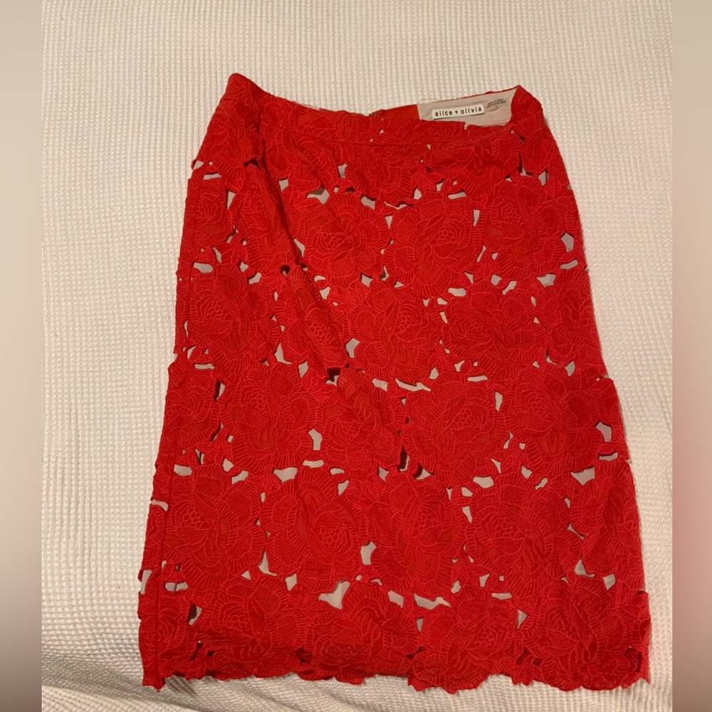 Alice and Olivia lace pencil skirt